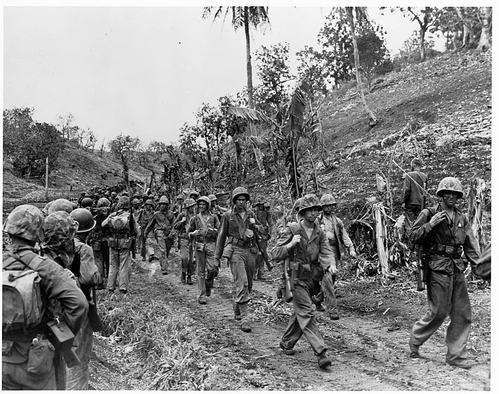 US Marine Taking a Break During the Battle of Saipan