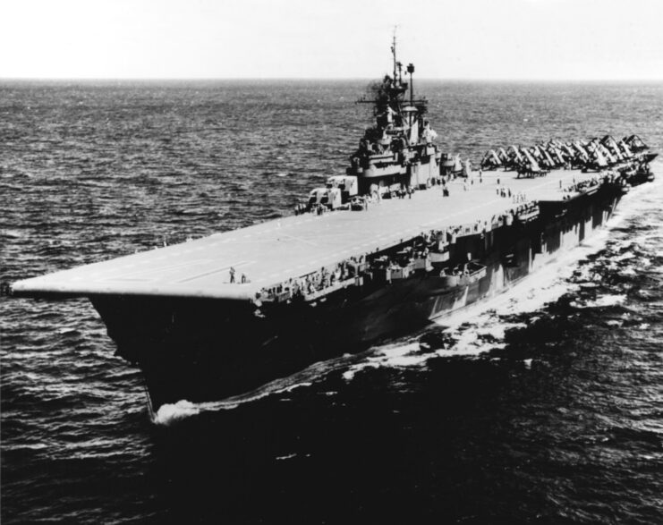 USS Bunker Hill (CV-17) at sea
