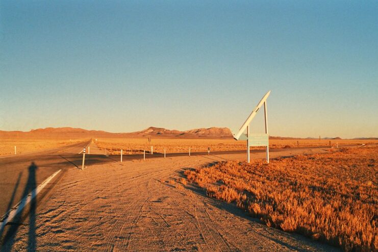 Entrance road to the Tonopah Test Range (TTR), better known as "Area 52"