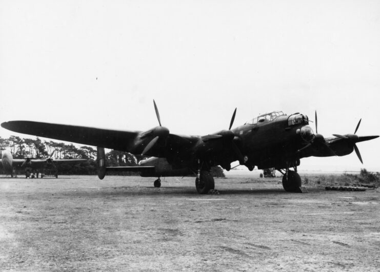 Avro Lancaster parked on grass