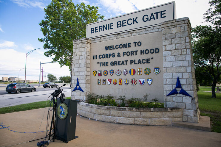 Entrance to Fort Hood (now Fort Cavazos), Texas