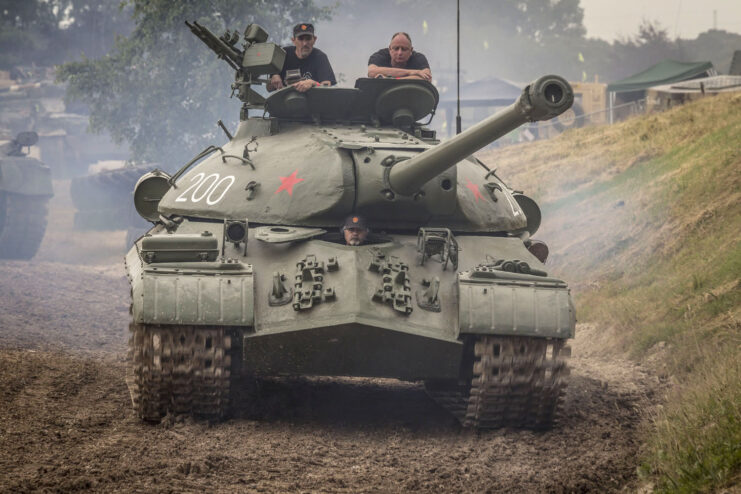 IS-3M driving along a dirt course