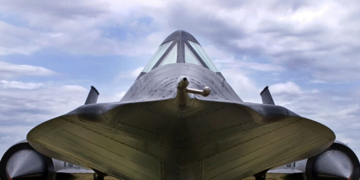 Front view of a Lockheed SR-71 Blackbird