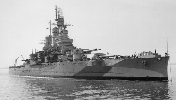 USS Nevada (BB-36) at sea