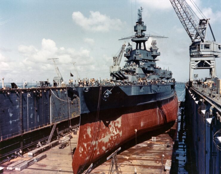 USS Pennsylvania (BB-38) in dry dock