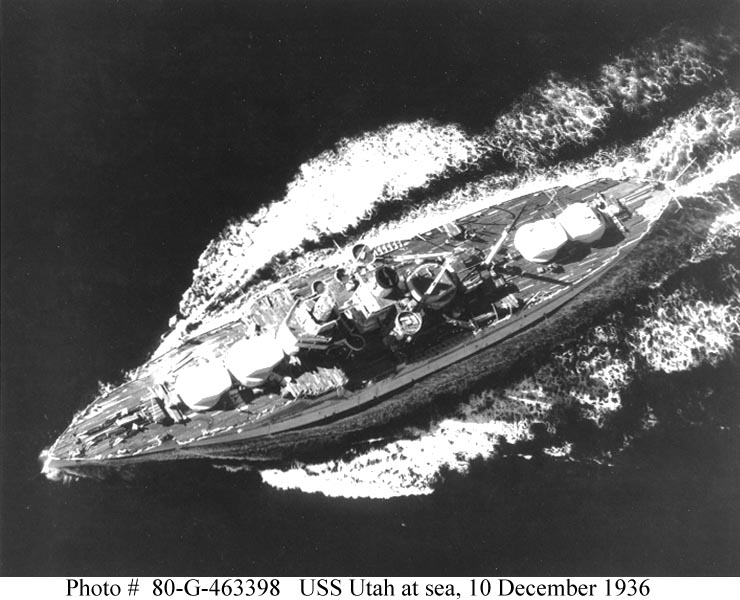 USS Utah (BB-31/AG-16) at sea