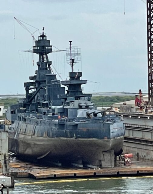 USS Texas (BB-35) in drydock