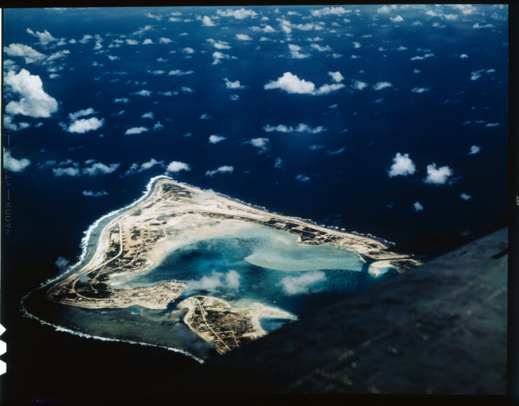 Aerial view of Wake Island.