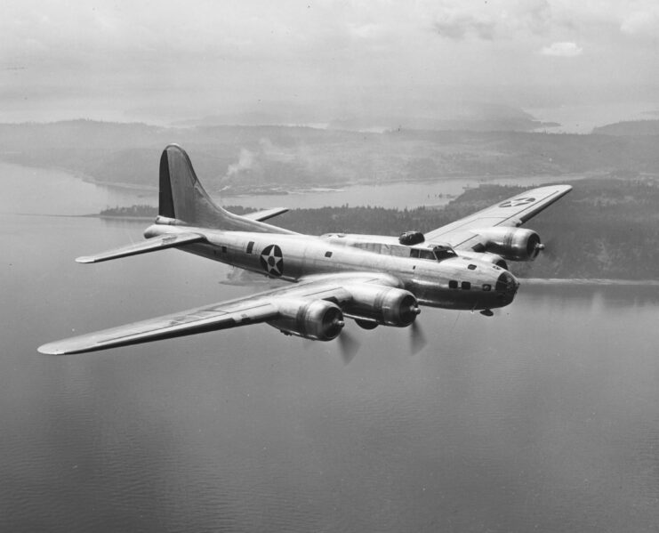 Boeing B-17E in flight.