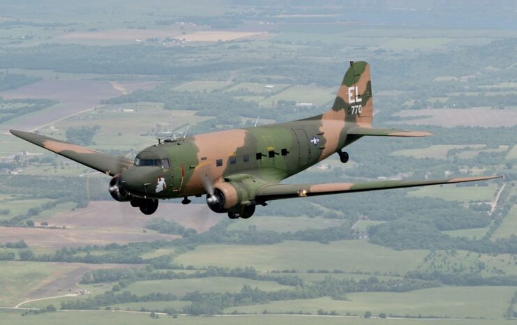 Douglas AC-47 Spooky in flight