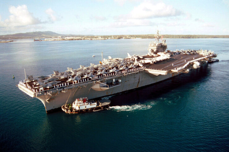 USS Kitty Hawk (CV-63) entering port