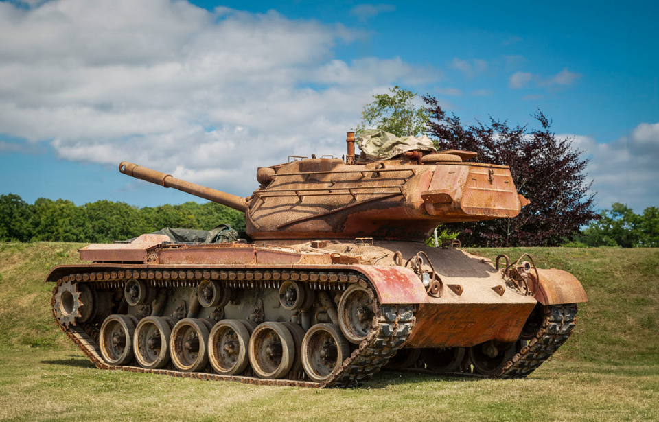 M47 Patton parked in a grassy area outside