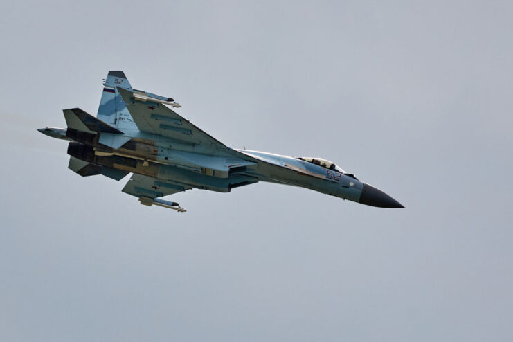 Sukhoi Su-57 in flight