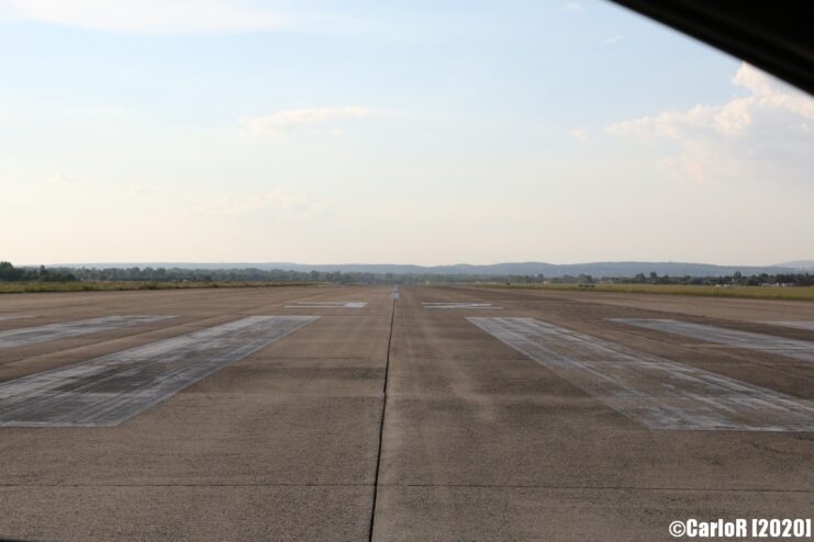 View down the runway at Tököl Airbase