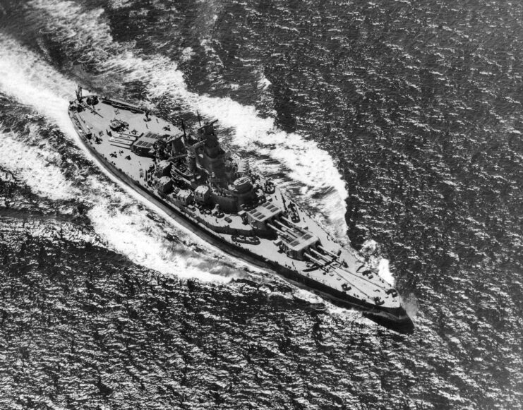 USS South Dakota (BB-57) at sea