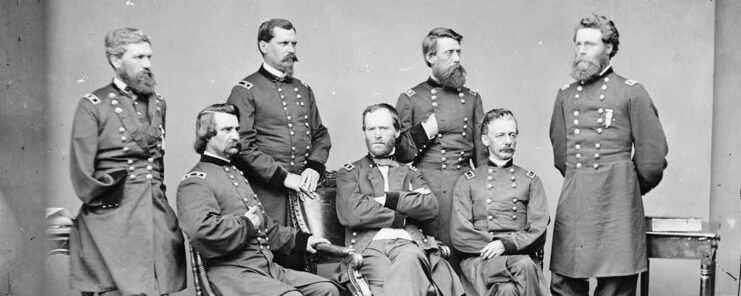 William Sherman photographed with his generals. 