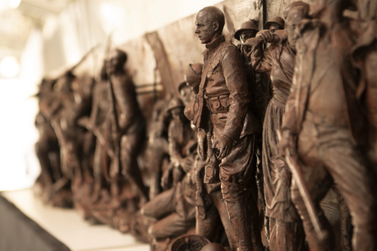 Close-up of the bust that eventually became "A Soldier's Journey"