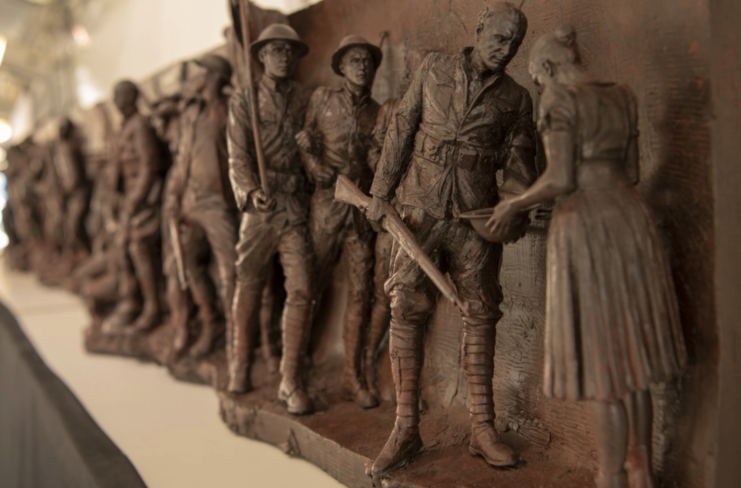 Close-up of the bust that eventually became "A Soldier's Journey"