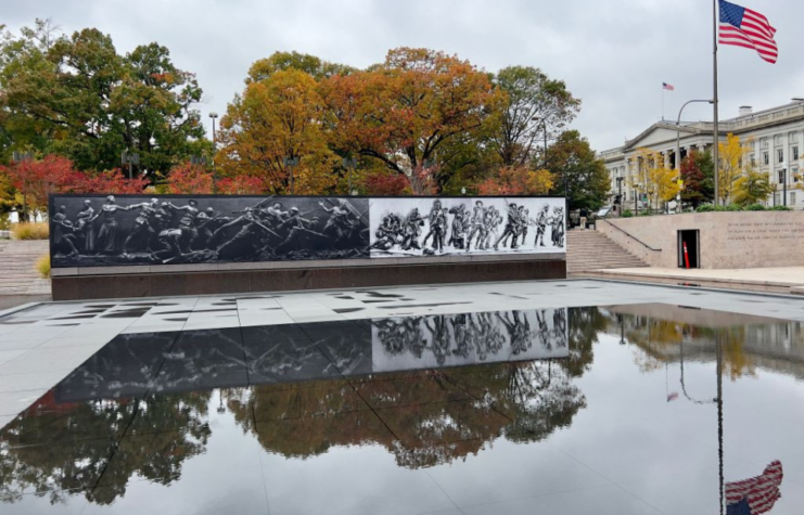 View of the area where "A Soldier's Journey" will be installed at the National World War I Memorial