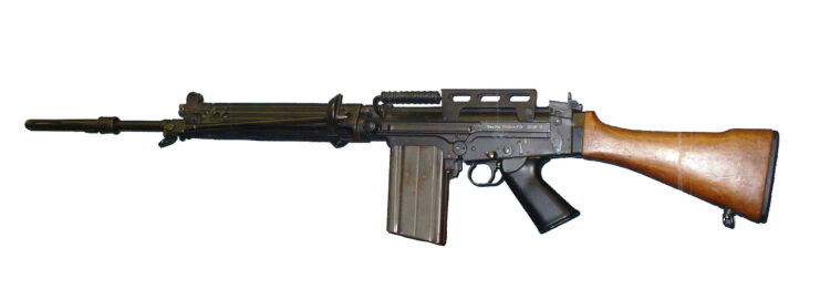 FN FAL against a white backdrop