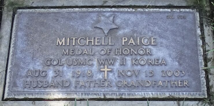 Grave of Mitchell Paige. 