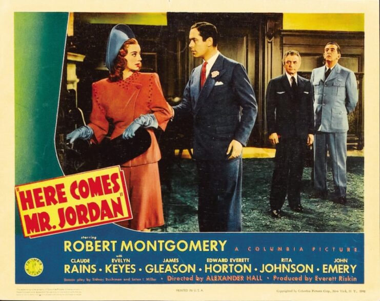 Lobby card for 'Here Comes Mr. Jordan'