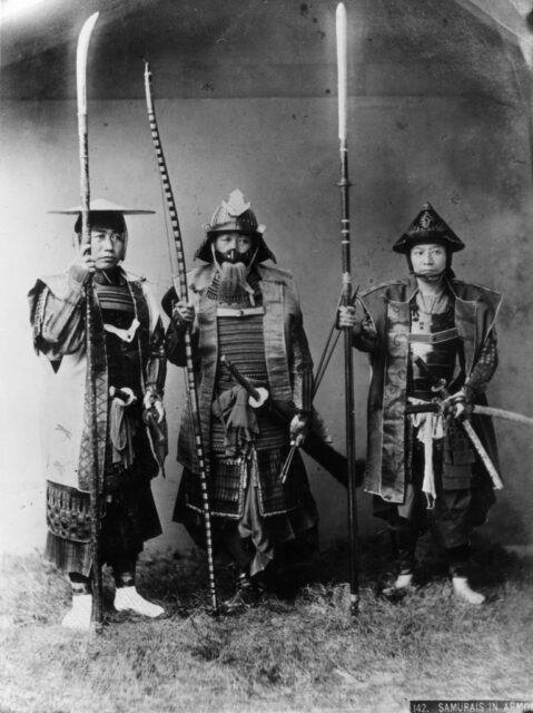 Portrait of three samurai