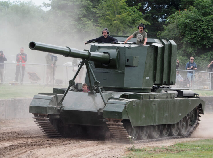 FV4005 driving around the TANKFEST 2024 outdoor arena