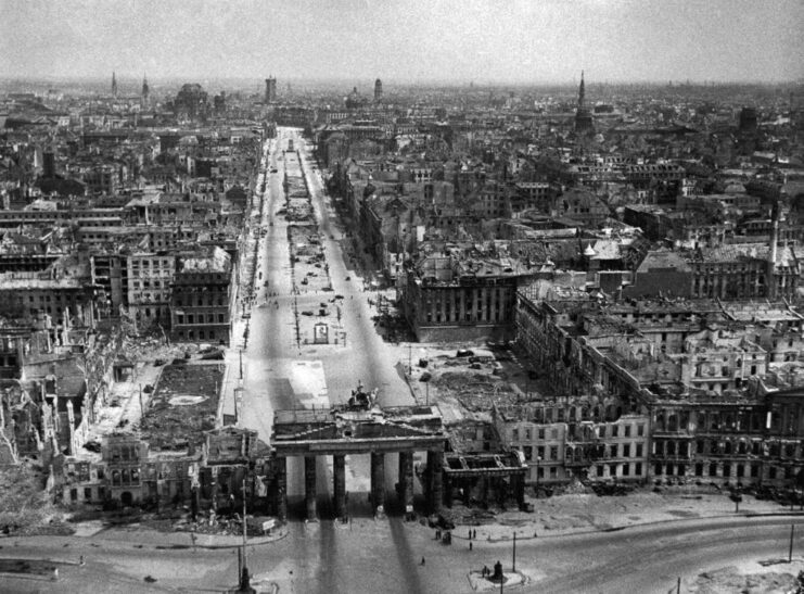 Aerial view of the remnants of Berlin, Germany