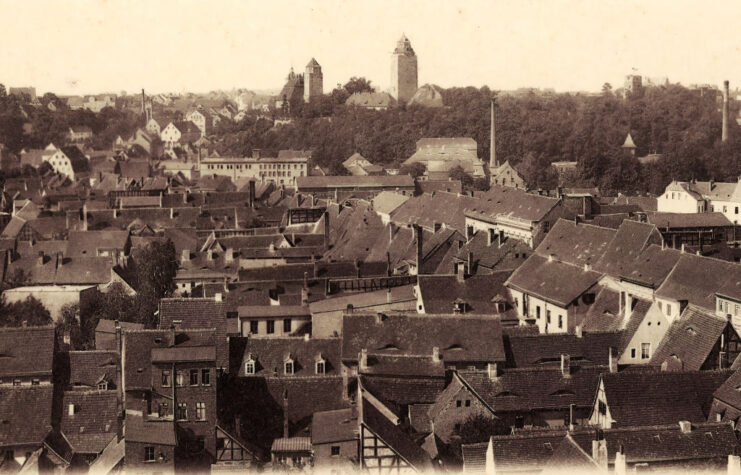 Aerial view of Eilenburg, Germany