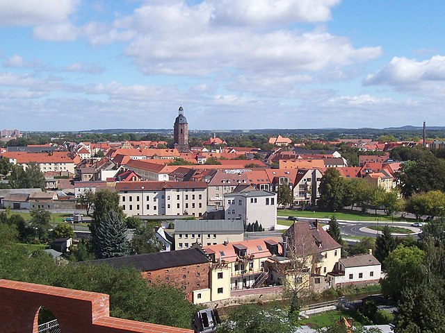 Aerial view of Eilenburg, Germany