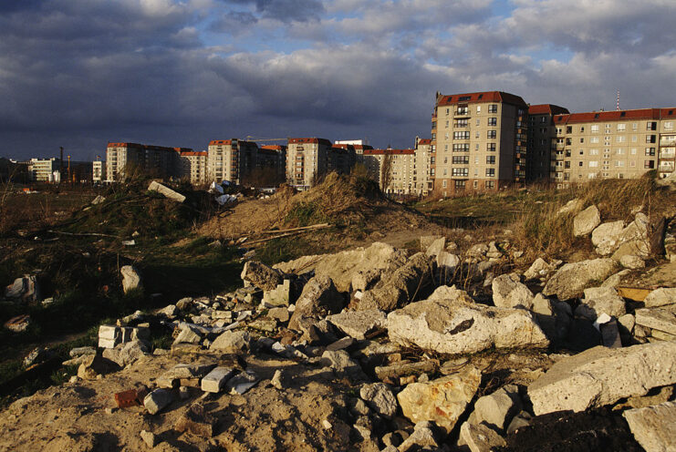 Concrete rubble on the outskirts of Berlin, Germany