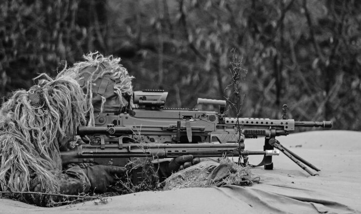 German sniper aiming a Heckler & Koch G3A3ZF