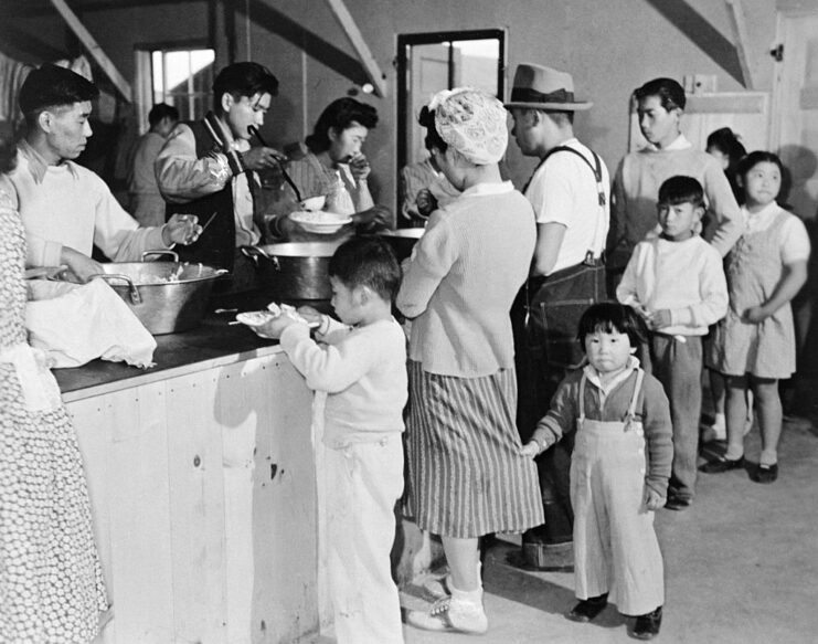 Food being served to Japanese-Americans held at the Heart Mountain Relocation Center