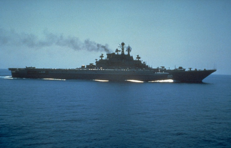 Soviet aircraft carrier Minsk at sea