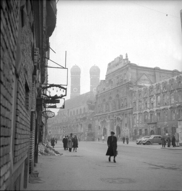 Residents walking through Munich