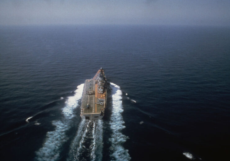 Soviet aircraft carrier Minsk at sea