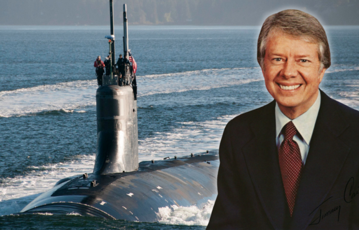 USS Jimmy Carter (SSN-23) returning to port + Portrait of Jimmy Carter