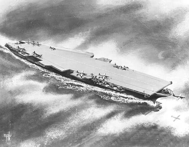 Artist's rendering of what the USS United States (CVA-58) would look like when constructed