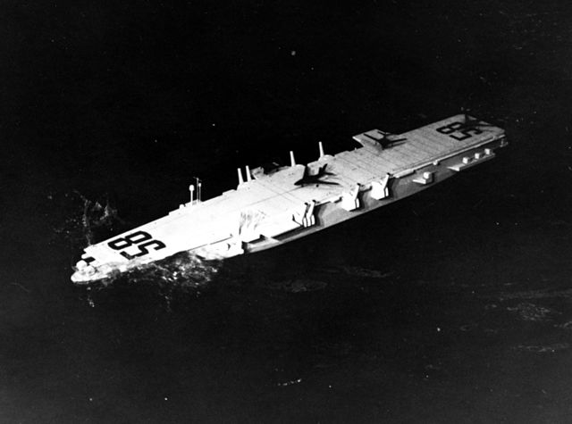 Design model of the USS United States (CVA-58) in water