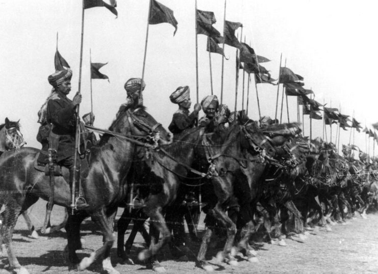 Indian cavalrymen on horseback