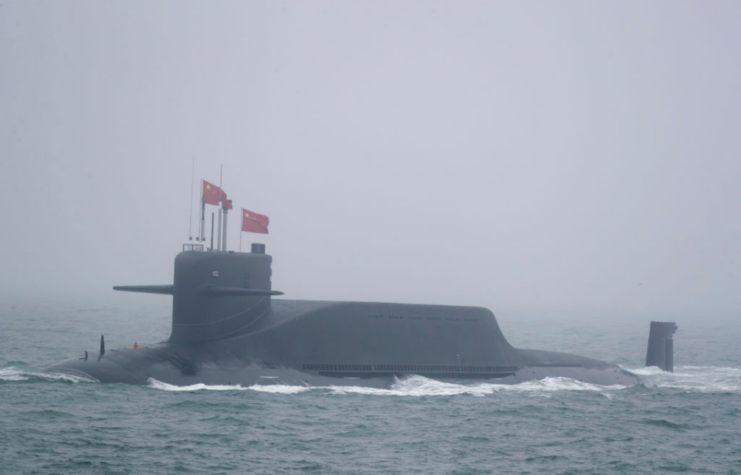 Type 094 nuclear ballistic missile submarine at sea