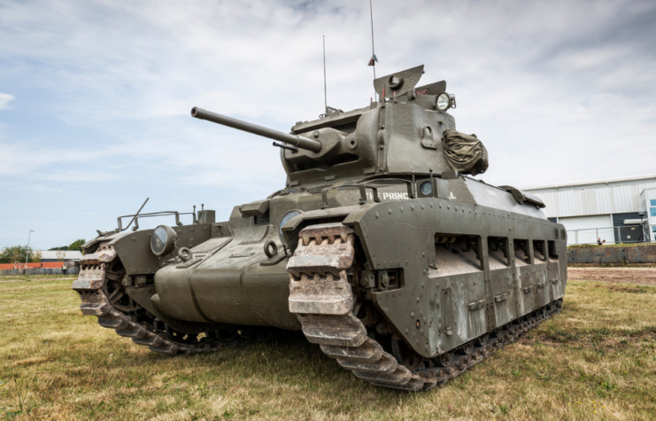 Matilda II parked on grass