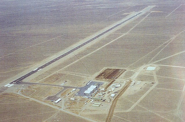 Aerial view of the airstrip at Tonopah Test Range (TTR)