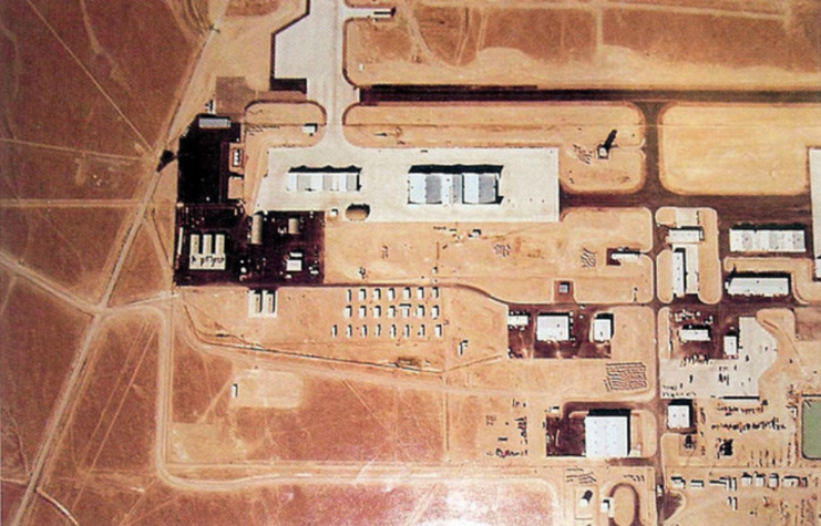 Aerial view of the 4477th Test & Evaluation Squadron area at Tonopah Test Range (TTR)