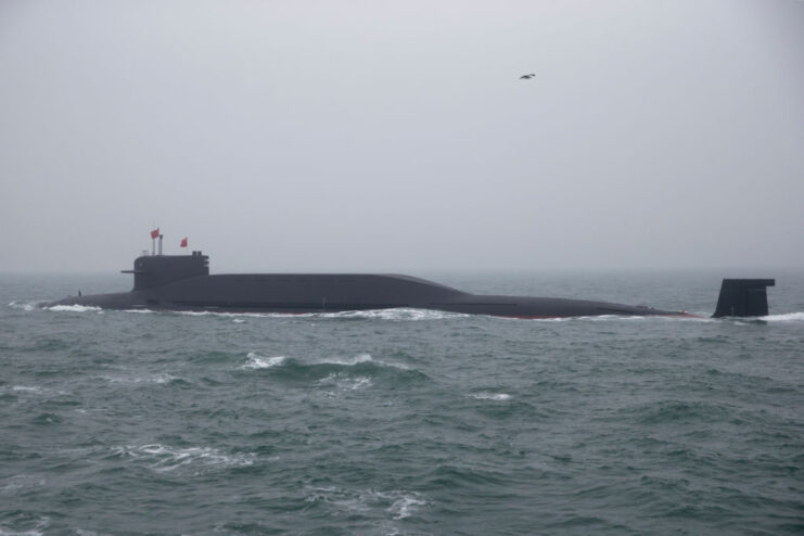 Type 094 nuclear ballistic missile submarine at sea