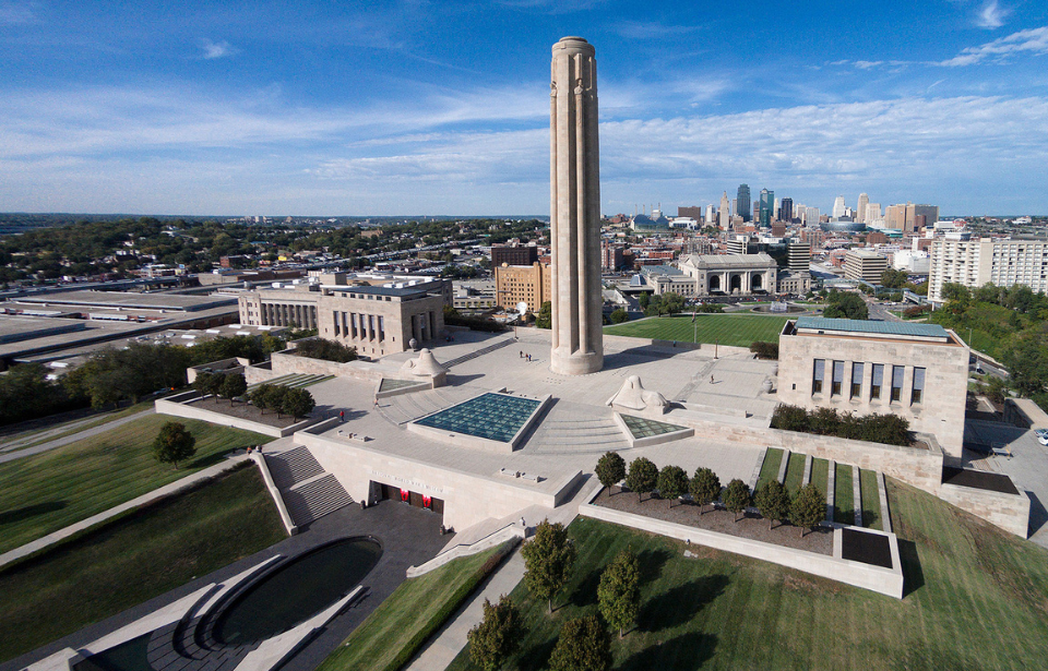 Aerial view of the National WWI Museum and Memorial