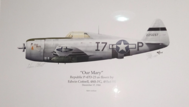 Image of the Republic P-47 Thunderbolt 'Our Mary' against a white backdrop