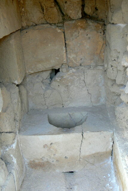 Medieval latrine in Saranda Kolones castle.