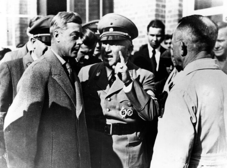 Edward VIII standing with German military officials